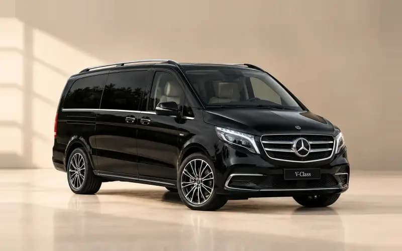 Black Mercedes-Benz V-Class minivan
