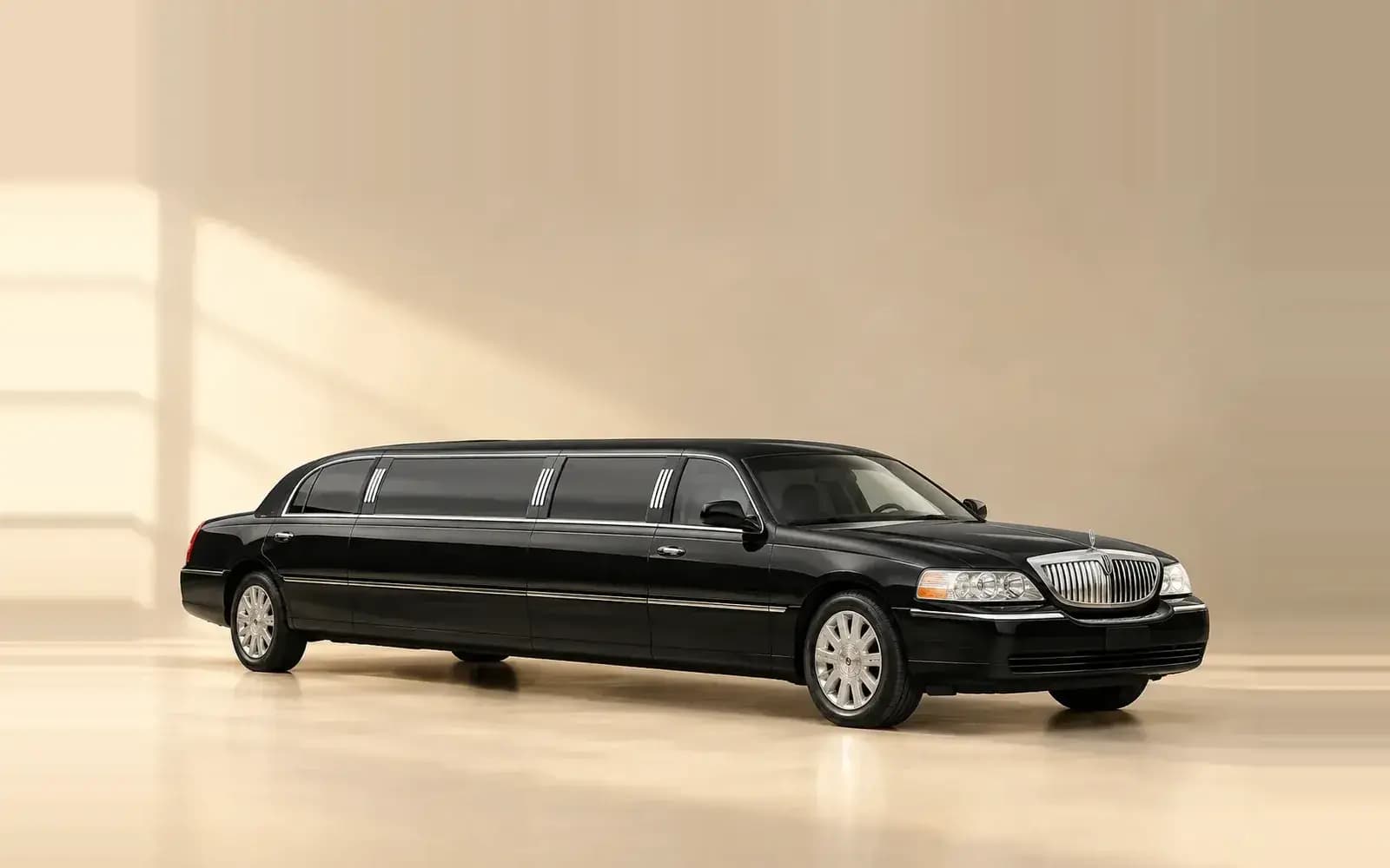 Black Lincoln stretch limousine