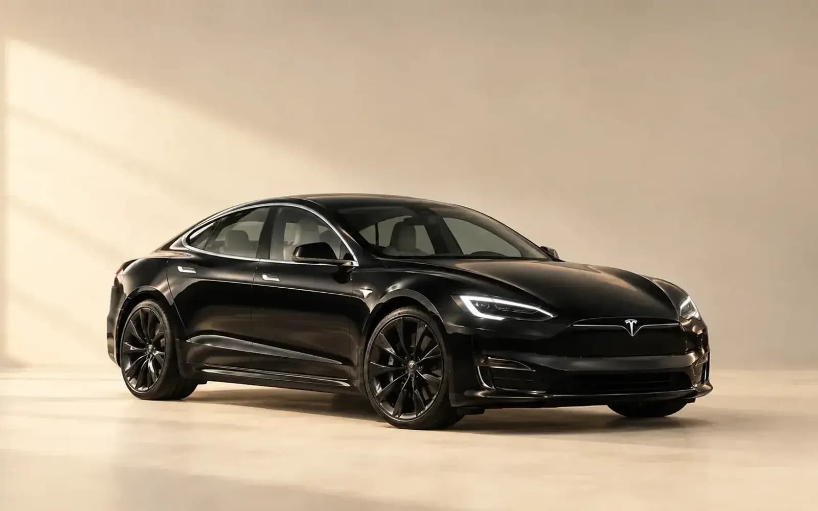 Black Tesla Model S, electric sedan