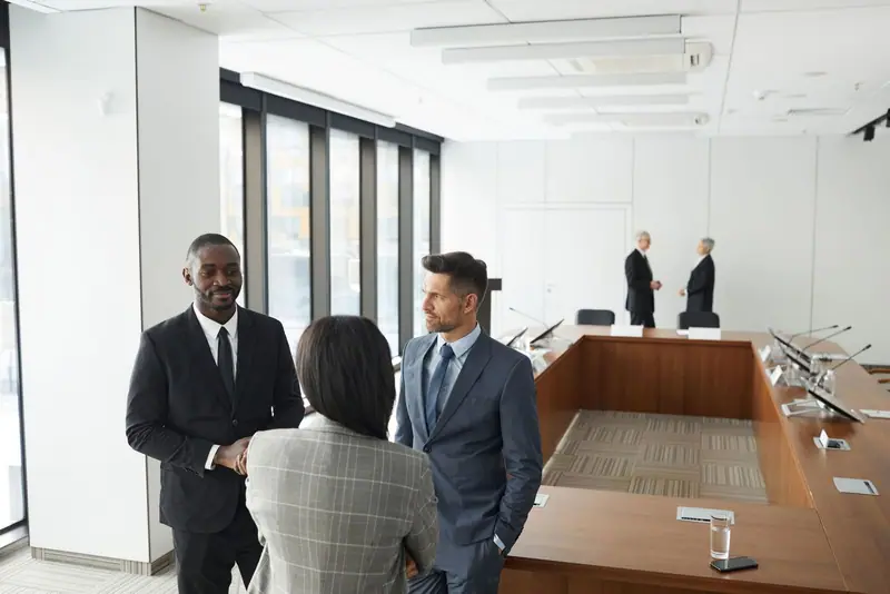 Executives meeting in a modern office