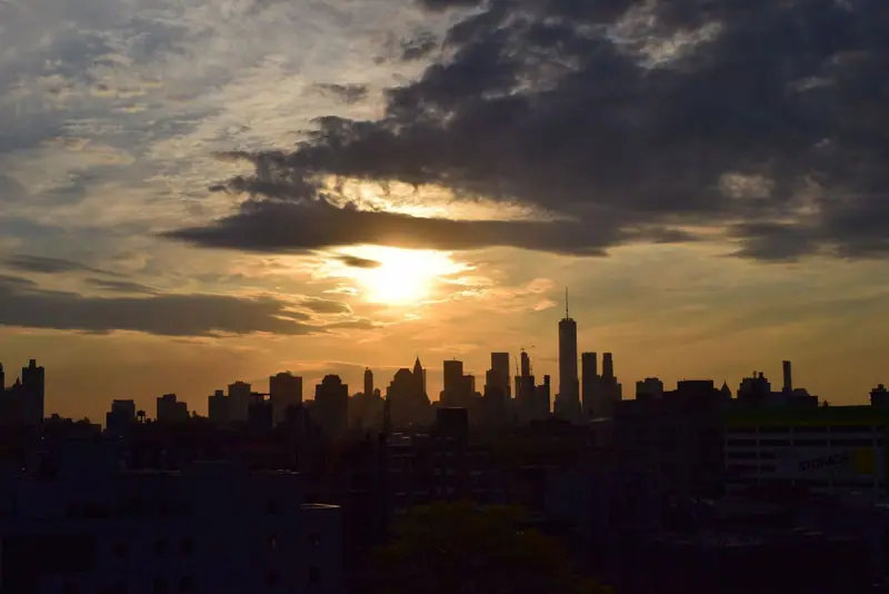 Sunset over the New York skyline