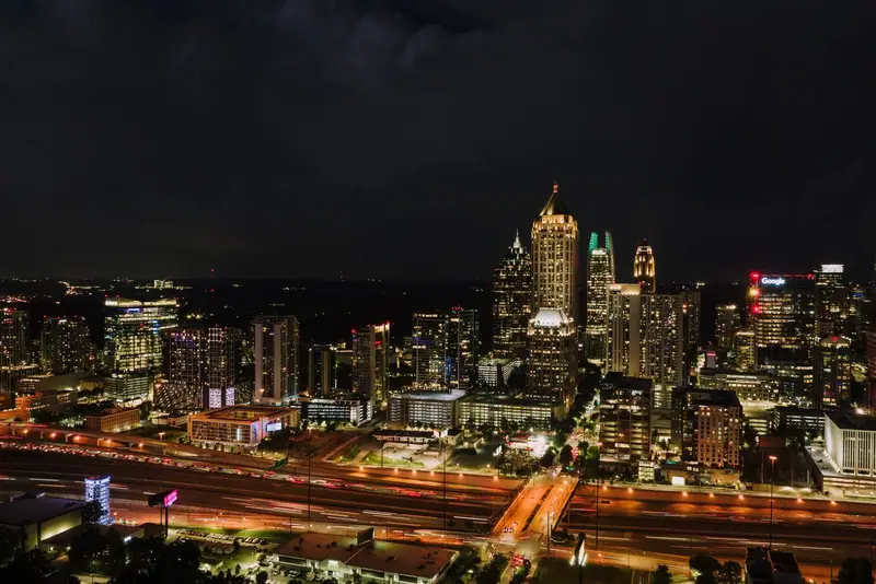 Atlanta skyline at night
