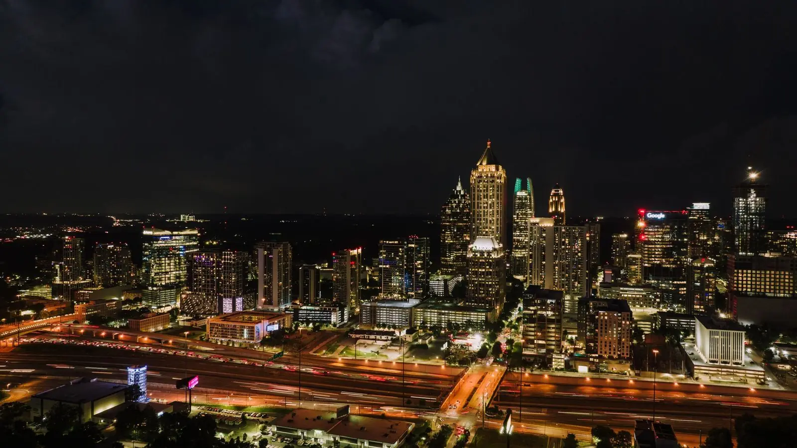 Atlanta skyline at night